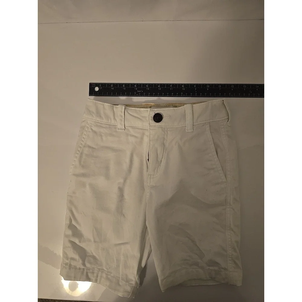 Abercrombie Kids White Chino Shorts with Adjustable Waist Size 7/8